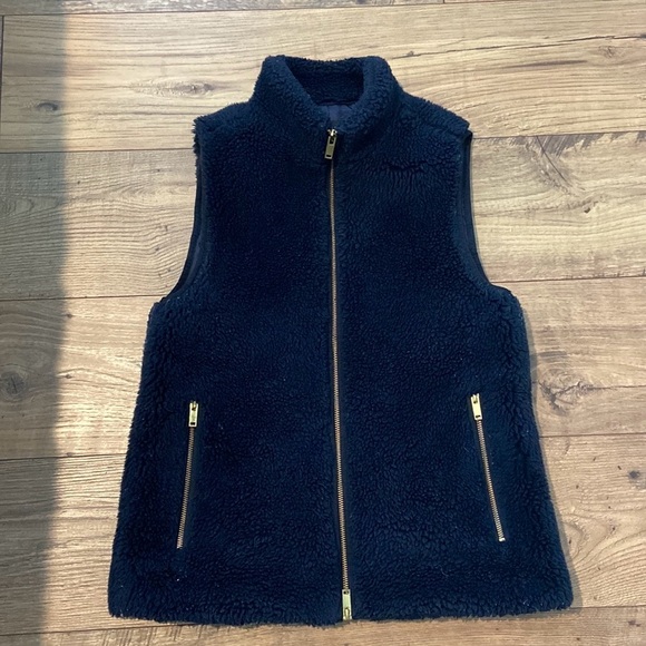 J.Crew Navy Sherpa Vest - Picture 1 of 6